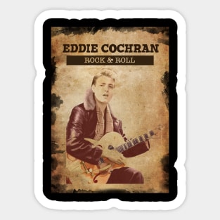 Vintage Old Paper 80s Style Eddie Cochran Rock & Roll Sticker